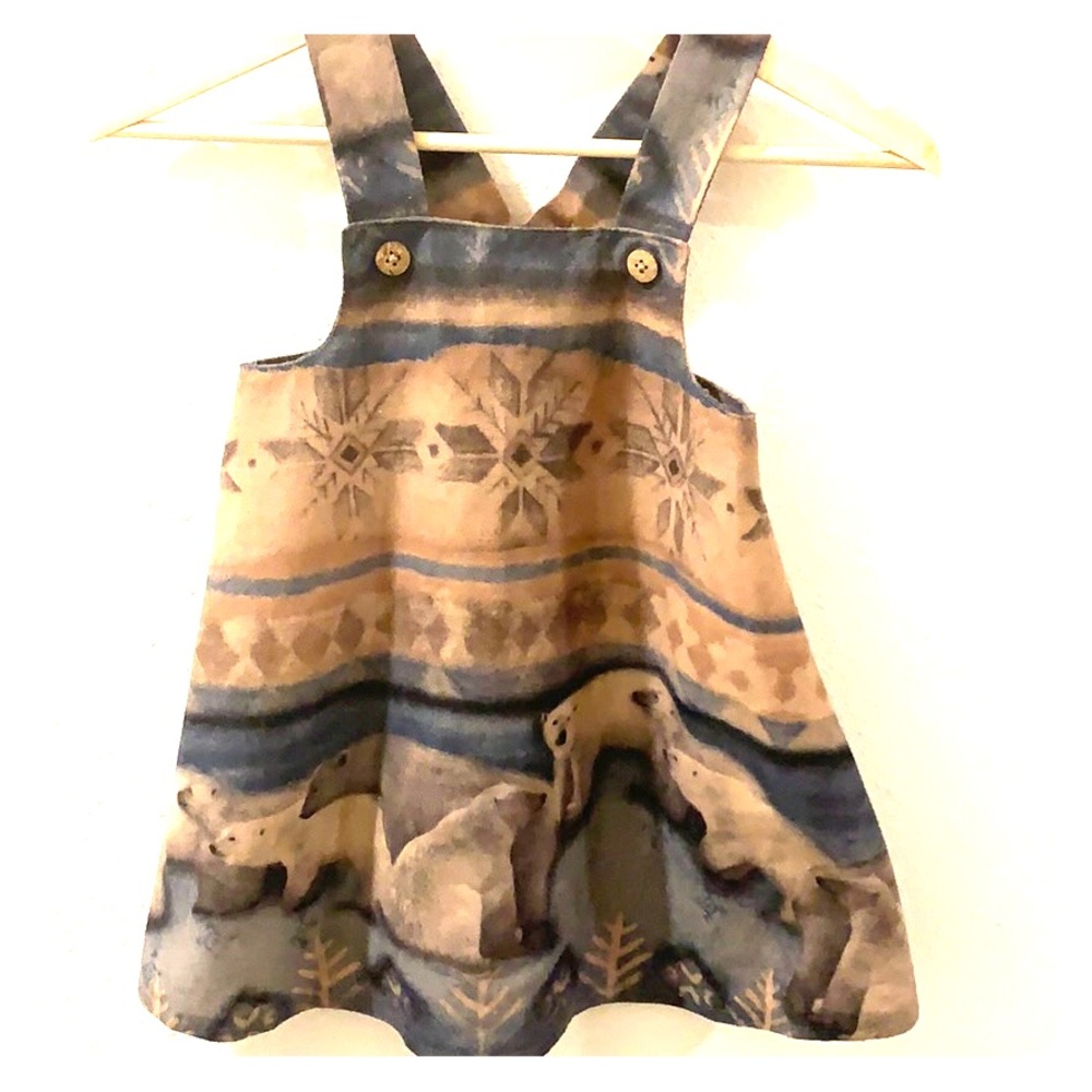 Flannel Polar Bear Pinafore